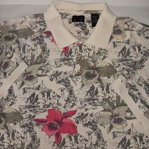 5 for $25 EAGLE FLORAL HAWAIIAN TROPICAL PRINT SHORT SLEEVE POLO SHIRT